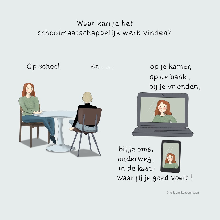 Tekening van Kelly over het schoolmaatschappelijk werk2